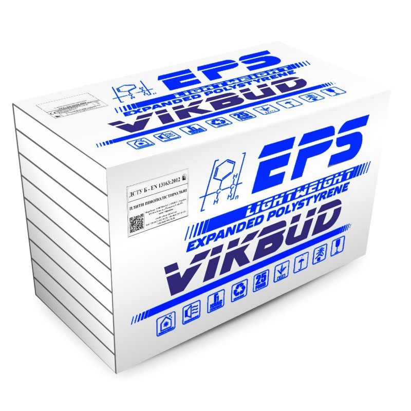 Пінопласт VIKBUD EPS 50 LIGHTWEIGHT 1000*500*100мм (11кг./м3)